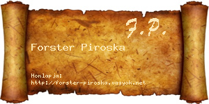 Forster Piroska névjegykártya